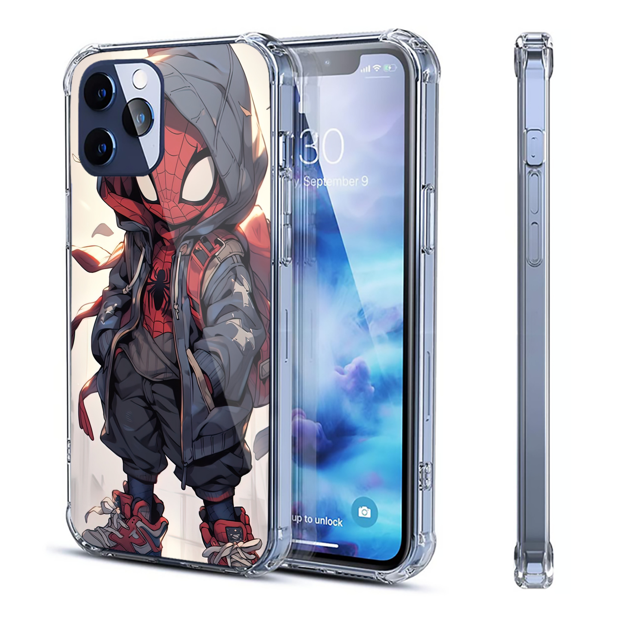（画像用） Spider Man スパイダーマン 【iPhone 12シリーズ対応】透明スマホケース（クリアソフトケース）
